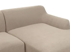 Clearance Beliani Divano angolare 3 posti SOSJO Tessuto Tortora Lato Sinistro Beige Marrone