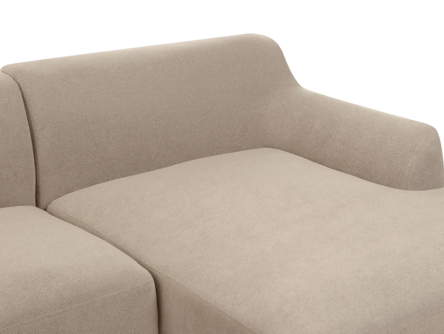 Clearance Beliani Divano angolare 3 posti SOSJO Tessuto Tortora Lato Sinistro Beige Marrone