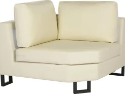 Sale Beliani Divano angolare 6 posti STOCKHOLM Pelle naturale Beige chiaro Lato Sinistro Beige Nero