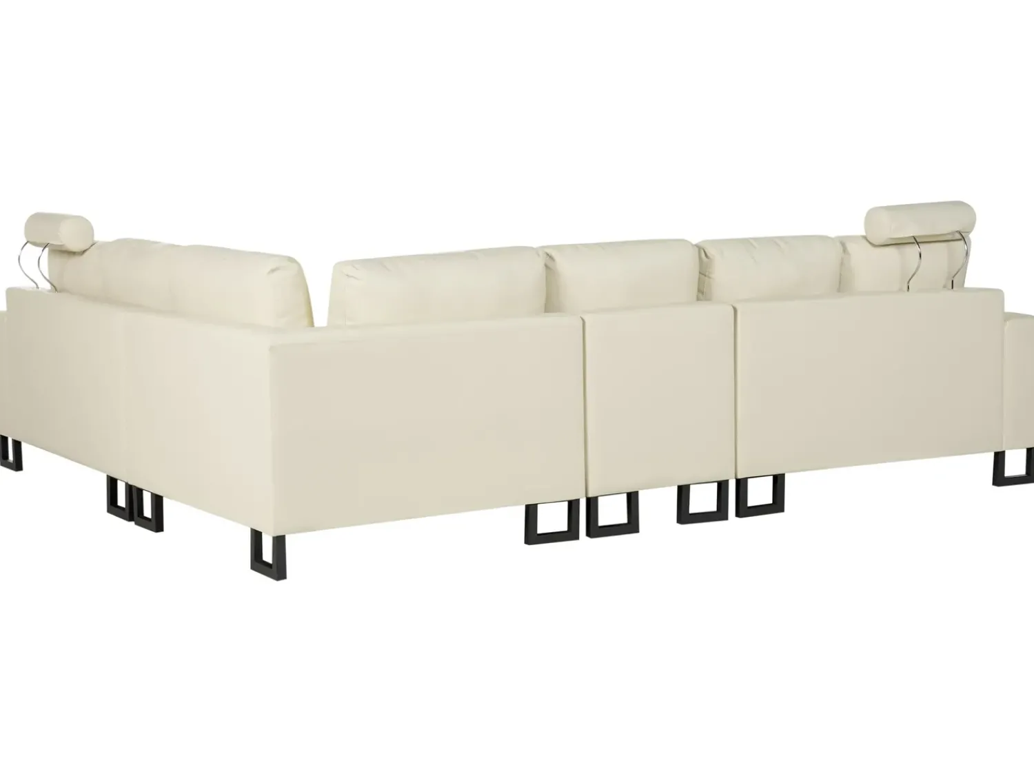 Sale Beliani Divano angolare 6 posti STOCKHOLM Pelle naturale Beige chiaro Lato Sinistro Beige Nero