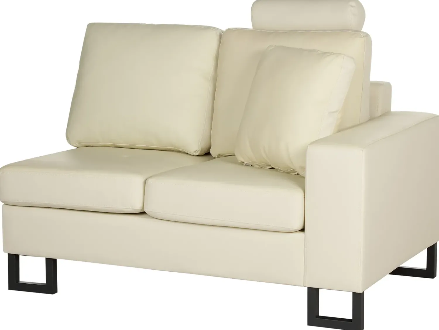 Sale Beliani Divano angolare 6 posti STOCKHOLM Pelle naturale Beige chiaro Lato Sinistro Beige Nero
