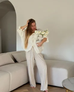Hot Beliani Divano angolare 3 posti SVANSELE Tessuto chiaro Lato Sinistro Beige