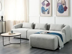 Online Beliani Divano angolare 3 posti SVANSELE Tessuto Grigio