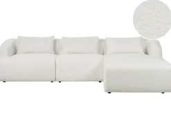 Outlet Beliani Divano angolare 3 posti SVANSELE Bouclé sporco Bianco