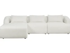 New Beliani Divano angolare 3 posti SVANSELE Bouclé sporco Bianco