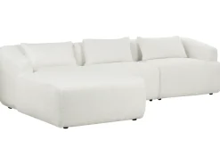 New Beliani Divano angolare 3 posti SVANSELE Bouclé sporco Bianco