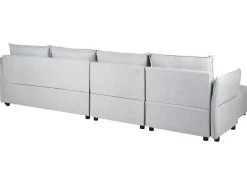 Clearance Beliani Divano angolare 4 posti TOMRA Tessuto chiaro Lato destro Grigio