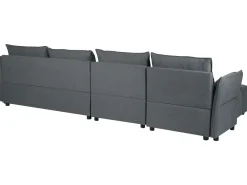 New Beliani Divano angolare 4 posti TOMRA Tessuto grafite Lato destro Grigio