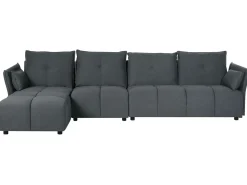 New Beliani Divano angolare 4 posti TOMRA Tessuto grafite Lato destro Grigio