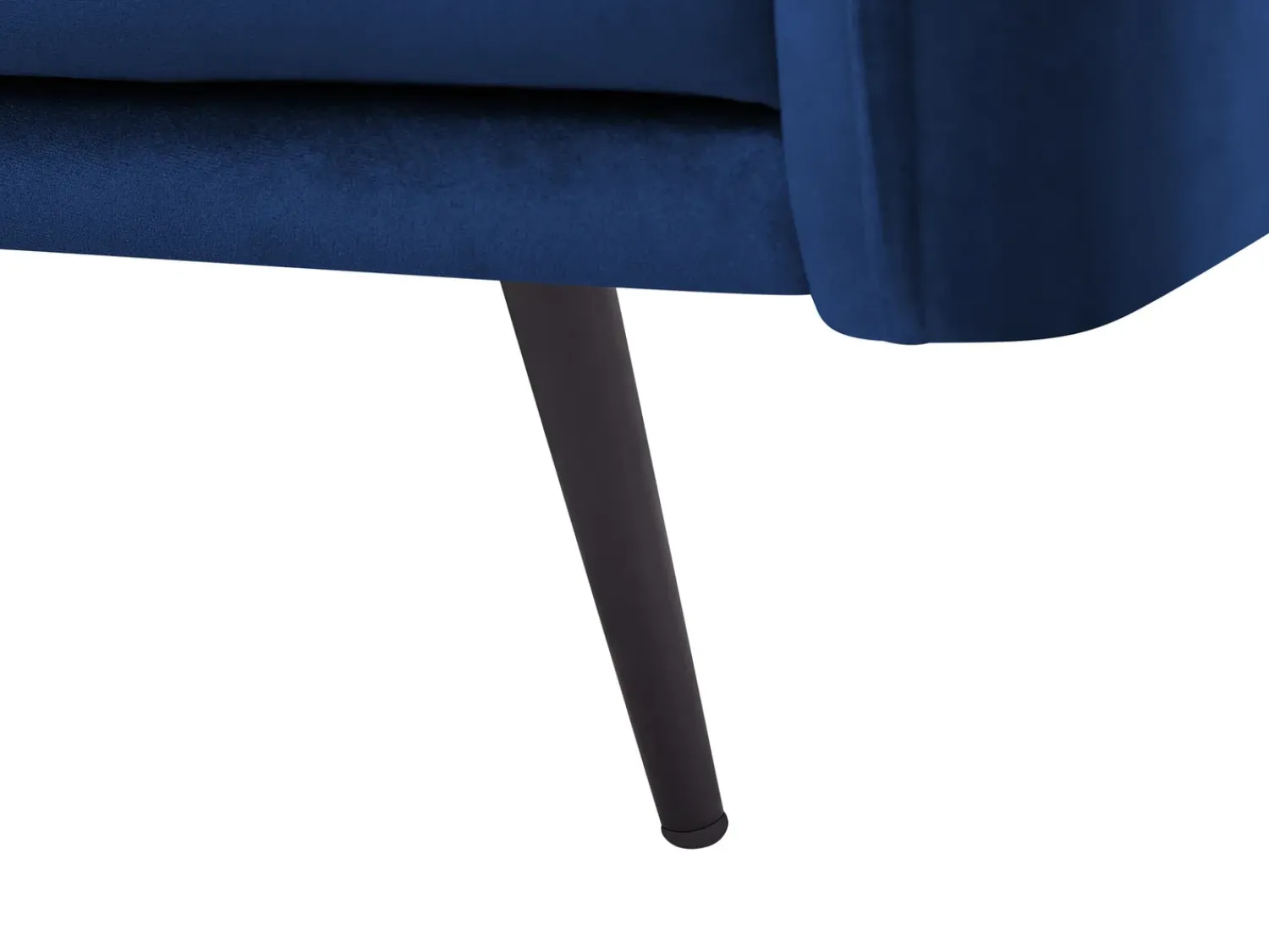 Sale Beliani Divano angolare 3 posti VARDE Velluto Blu marino Lato destro Blu Nero