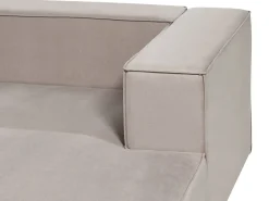 Hot Beliani Divano angolare 2 posti VERNON Velluto Tortora Lato destro Beige