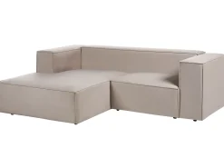 Hot Beliani Divano angolare 2 posti VERNON Velluto Tortora Lato destro Beige