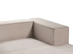 Hot Beliani Divano angolare 2 posti VERNON Velluto Tortora Lato destro Beige