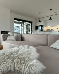 Best Beliani Divano angolare 3 posti VERNON Velluto Tortora Beige