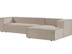 Best Beliani Divano angolare 3 posti VERNON Velluto Tortora Beige