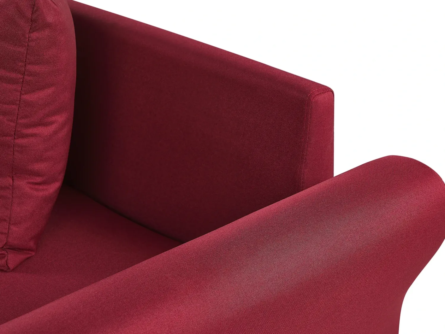 Discount Beliani Divano angolare 3 posti VIKNA Tessuto Rosso scuro Lato destro Rosso Nero