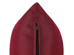Discount Beliani Divano angolare 3 posti VIKNA Tessuto Rosso scuro Lato destro Rosso Nero
