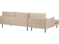 Sale Beliani Divano angolare 4 posti VINTERBRO Velluto Beige Lato destro Beige Nero