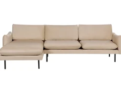 Sale Beliani Divano angolare 4 posti VINTERBRO Velluto Beige Lato destro Beige Nero