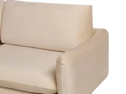 Sale Beliani Divano angolare 4 posti VINTERBRO Velluto Beige Lato destro Beige Nero