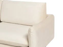 Outlet Beliani Divano angolare 4 posti VINTERBRO Velluto Beige chiaro Lato destro Beige Nero