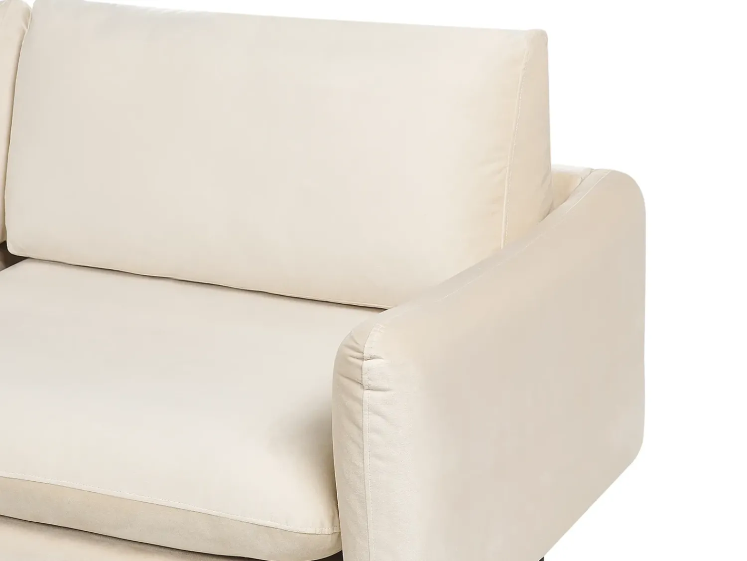 Outlet Beliani Divano angolare 4 posti VINTERBRO Velluto Beige chiaro Lato destro Beige Nero