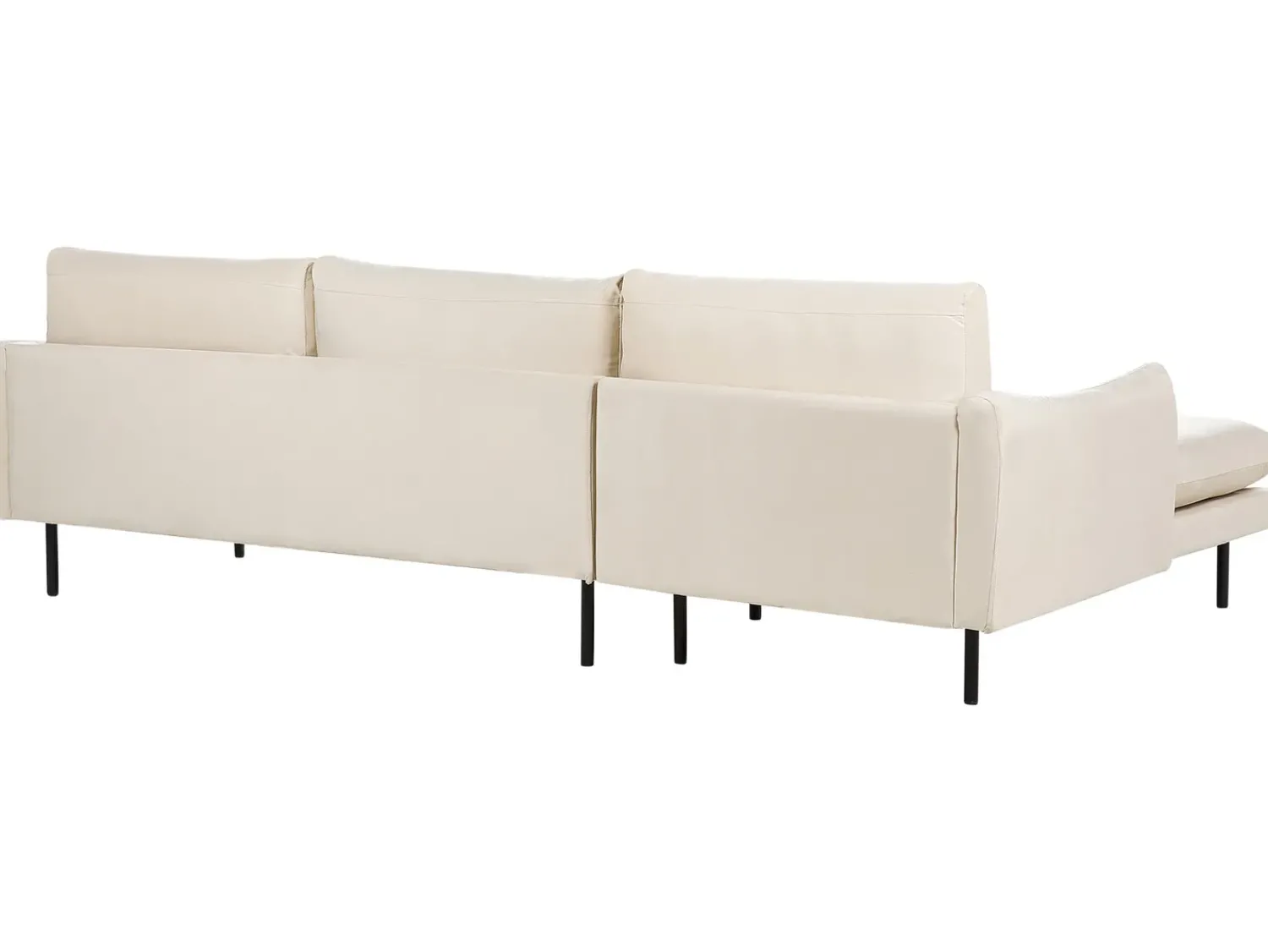 Outlet Beliani Divano angolare 4 posti VINTERBRO Velluto Beige chiaro Lato destro Beige Nero