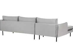 Discount Beliani Divano angolare 4 posti VINTERBRO Velluto Grigio Lato destro Grigio Nero