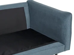 Best Beliani Divano angolare 4 posti VINTERBRO Ciniglia Blu Lato destro Blu Nero