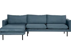 Best Beliani Divano angolare 4 posti VINTERBRO Ciniglia Blu Lato destro Blu Nero