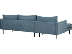 Best Beliani Divano angolare 4 posti VINTERBRO Ciniglia Blu Lato destro Blu Nero