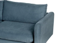 Best Beliani Divano angolare 4 posti VINTERBRO Ciniglia Blu Lato destro Blu Nero
