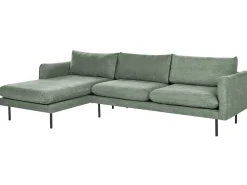 Best Beliani Divano angolare 4 posti VINTERBRO Tessuto Verde chiaro Lato destro Verde Nero