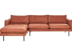 Discount Beliani Divano angolare 4 posti VINTERBRO Ciniglia Marrone dorato Lato destro Marrone Nero