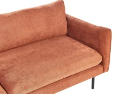 Discount Beliani Divano angolare 4 posti VINTERBRO Ciniglia Marrone dorato Lato destro Marrone Nero