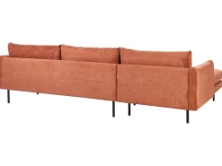 Discount Beliani Divano angolare 4 posti VINTERBRO Ciniglia Marrone dorato Lato destro Marrone Nero