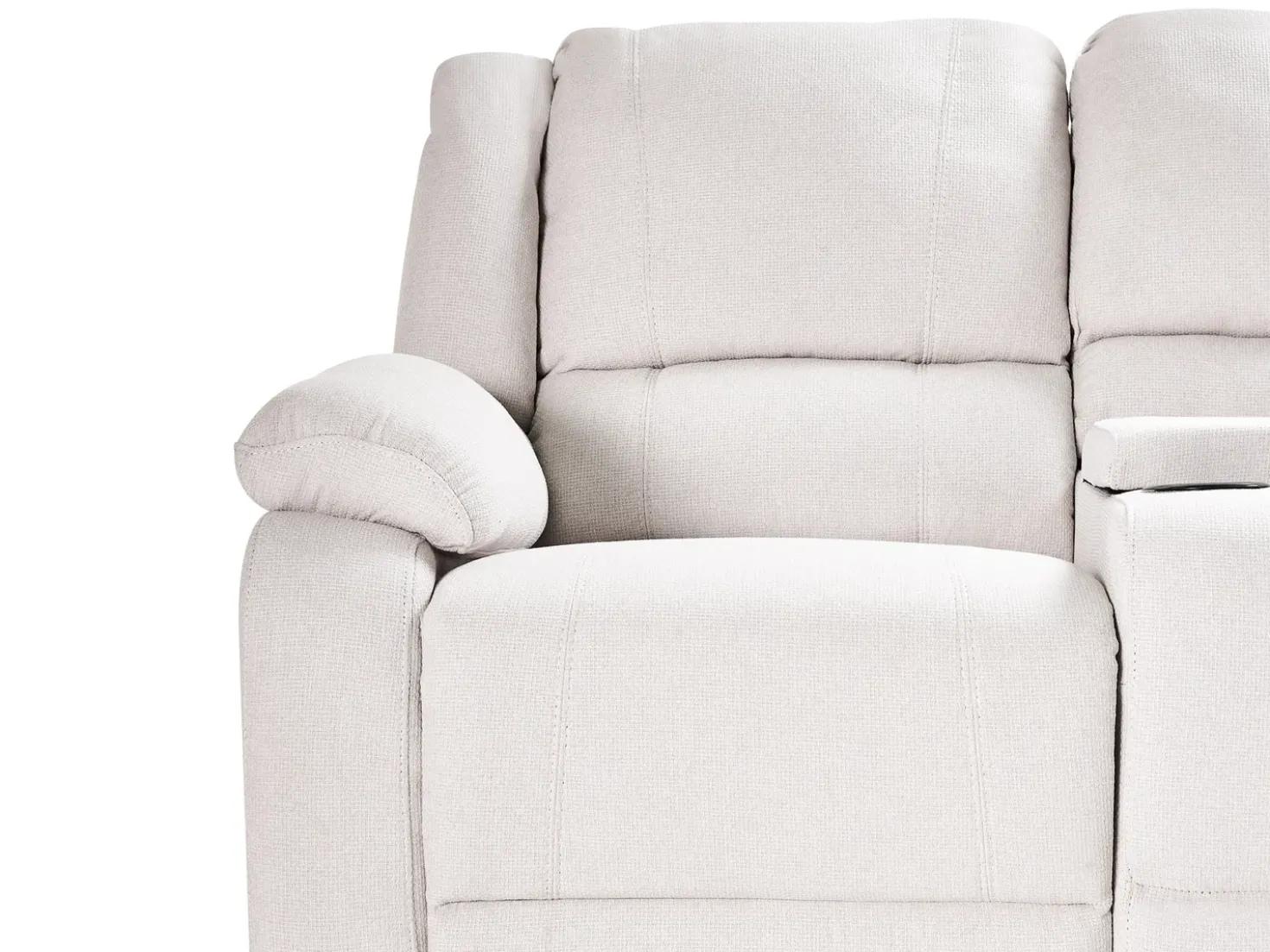 Divano angolare reclinabile manuale 5 posti ROKKE Tessuto Beige chiaro Lato Sinistro