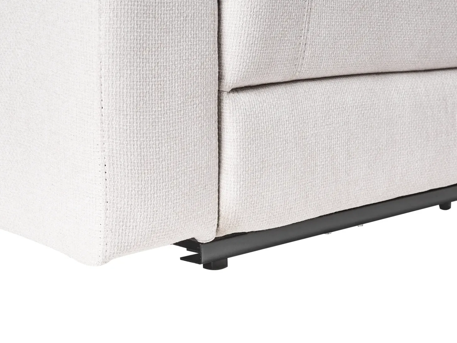 Divano angolare reclinabile manuale 5 posti ROKKE Tessuto Beige chiaro Lato Sinistro