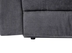 Discount Beliani Divano angolare reclinabile 5 posti ROKKE Tessuto scuro con porta USB Lato Sinistro Grigio