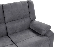 Discount Beliani Divano angolare reclinabile 5 posti ROKKE Tessuto scuro con porta USB Lato Sinistro Grigio