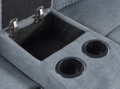 Outlet Beliani Divano angolare reclinabile 5 posti ROKKE Tessuto Lato Sinistro Grigio