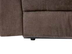 Outlet Beliani Divano angolare reclinabile elettrico 5 posti ROKKE Tessuto con porta USB Lato Sinistro Marrone