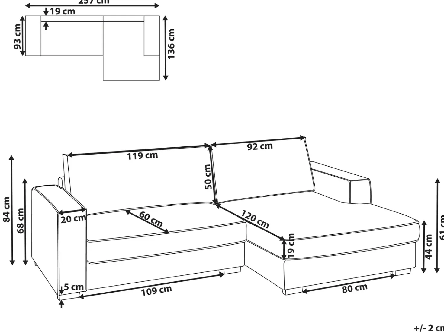 Divano angolare RENDERS Tessuto Beige chiaro Lato Sinistro