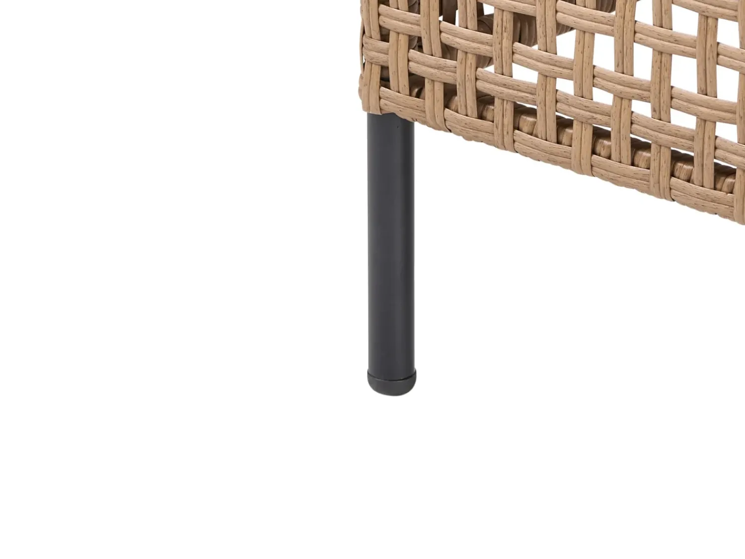 Beliani Divano da giardino a forma di U 6 posti OMEGANA Modulare Rattan sintetico (PE) Beige chiaro Beige Nero