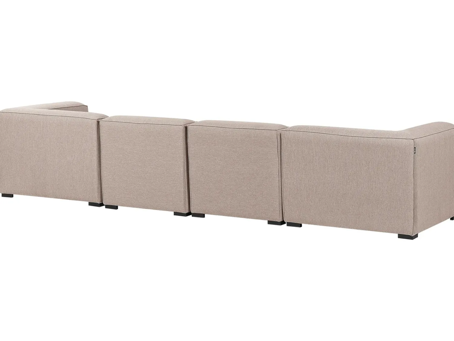 Online Beliani Divano da giardino con pouf 4 posti AREZZO Modulare Beige Beige Nero