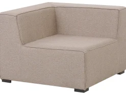 Online Beliani Divano da giardino con pouf 4 posti AREZZO Modulare Beige Beige Nero