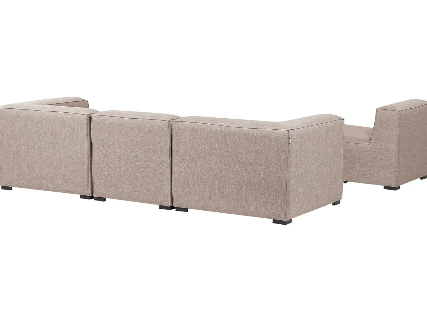 Online Beliani Divano da giardino con pouf 4 posti AREZZO Modulare Beige Beige Nero