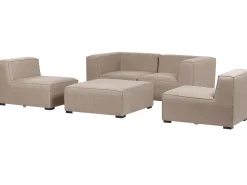 Online Beliani Divano da giardino con pouf 4 posti AREZZO Modulare Beige Beige Nero