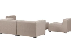 Online Beliani Divano da giardino con pouf 4 posti AREZZO Modulare Beige Beige Nero
