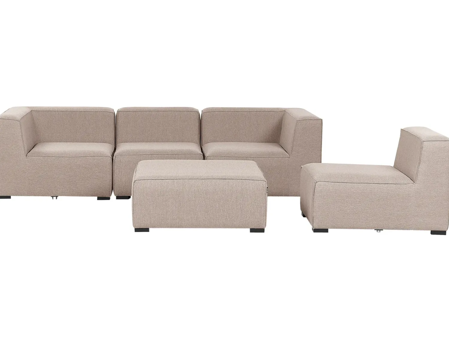 Online Beliani Divano da giardino con pouf 4 posti AREZZO Modulare Beige Beige Nero